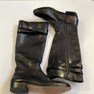 coach turnlock black riding boots